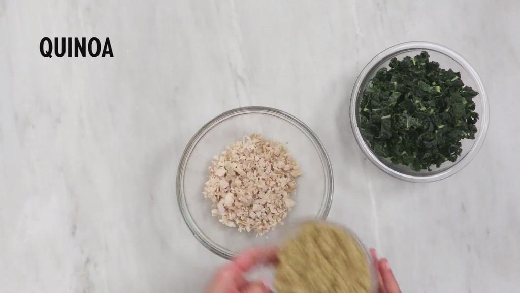 'Video thumbnail for Kale Caesar Quinoa and Chicken Salad'
