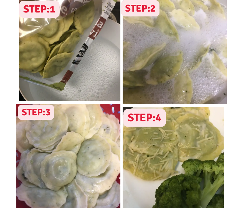 Steps to cook the Costco spinach ravioli