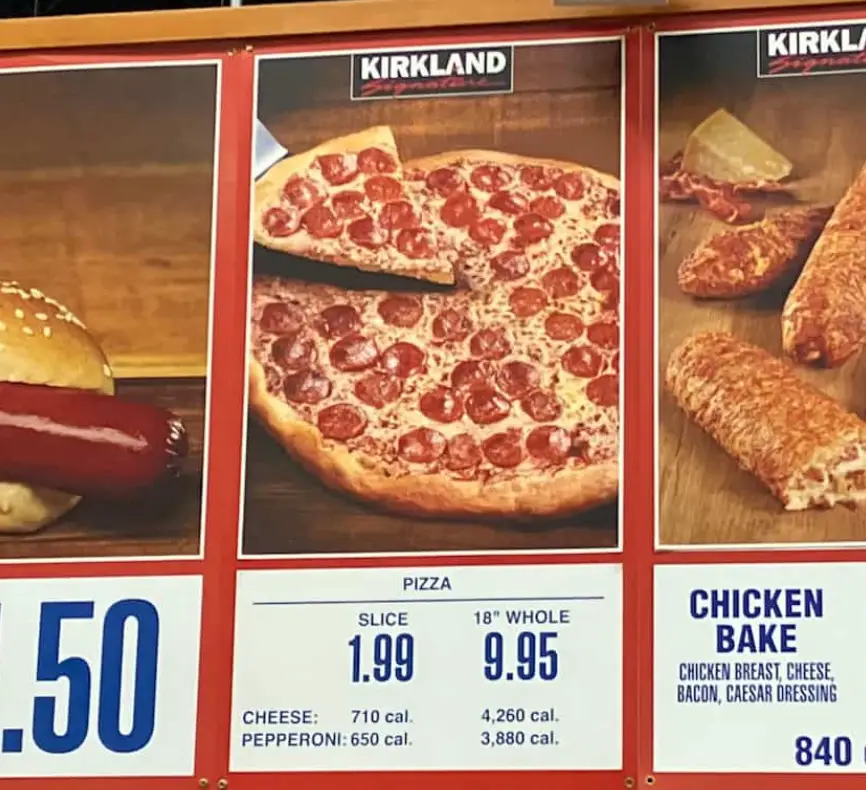 costco pizza price and size in Food cout